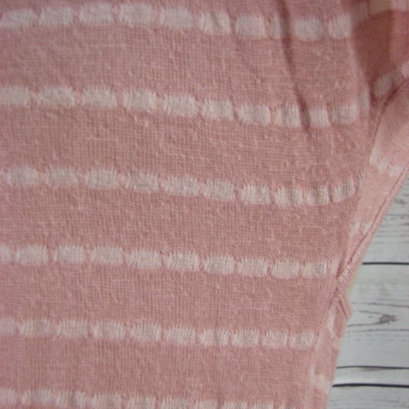 Dusty Rose Mauve Knit Crochet Back Top Tee MED - Picture 9 of 13